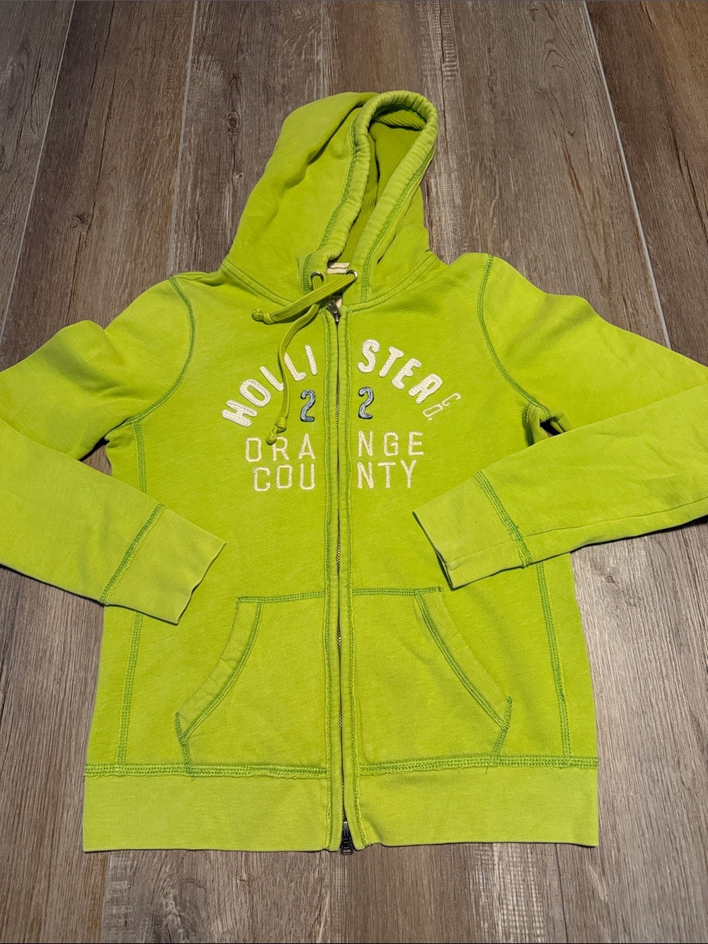 Hollister Lime Green Zip-Up Hoodie